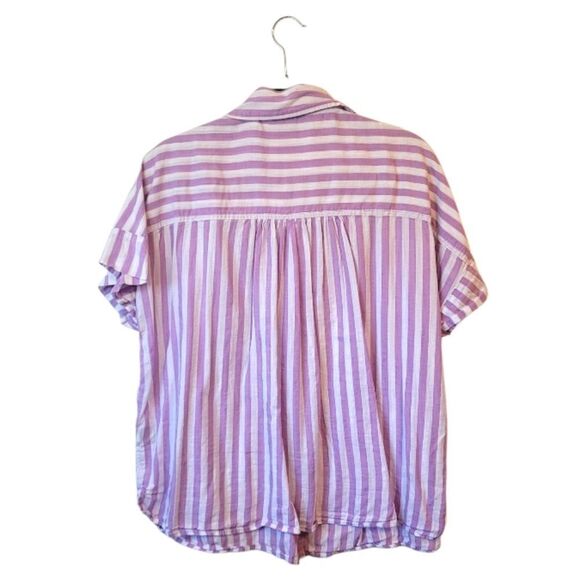 Lane Bryant Women's Lilac And White Stripe Blouse Size 14 - Picture 2 of 6
